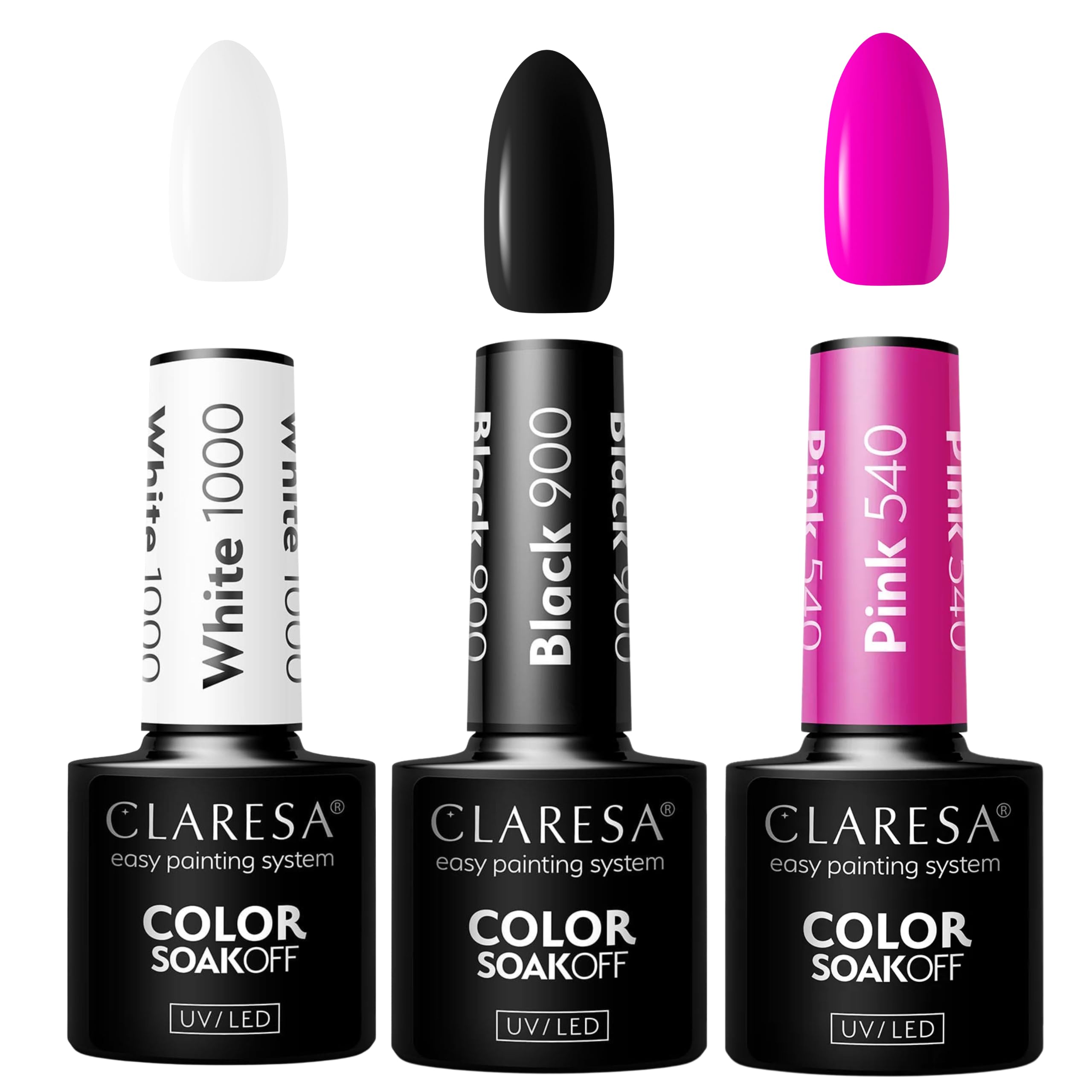 Hybrid Nagelset mit Lampe 180W & Nagelfräser – Claresa Starter Set für Gelnägel & Shellac, UV LED Nagellampe, 3 Farben, Base Top Coat, Maniküre Pediküre Set Komplett