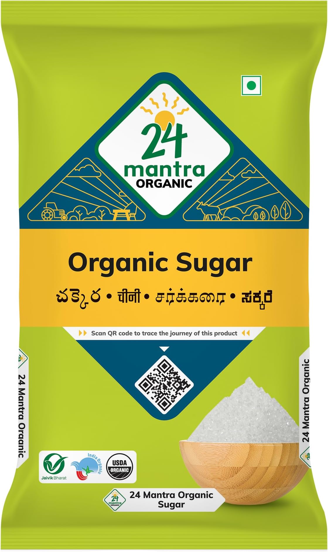 24 Mantra Organic Sugar/Chini/Chekkara - 500gms