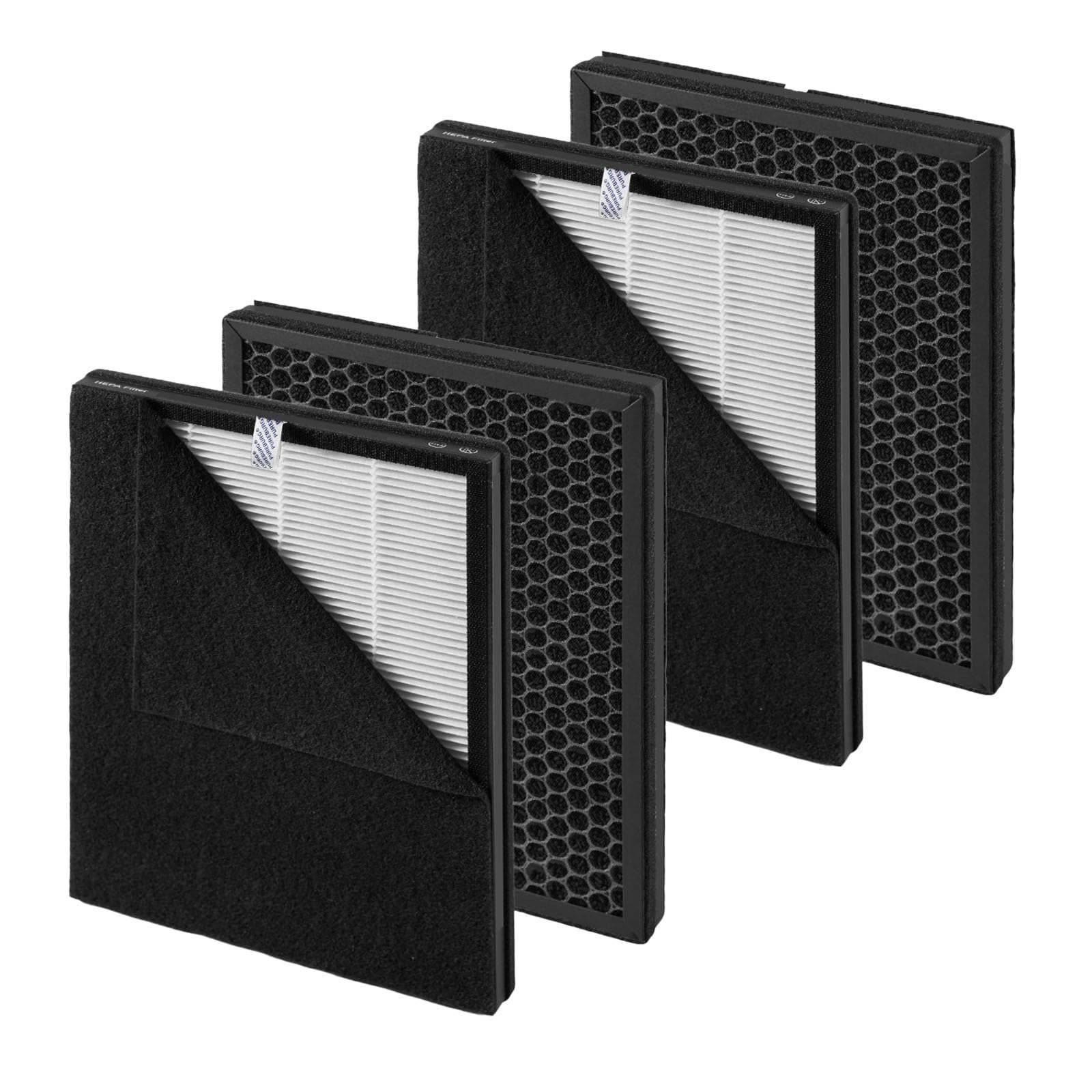 PUREBURG Filtro de repuesto compatible con purificador de aire Dr.Prepare DAP01, 4 x H13 True HEPA y 8 prefiltros de carbón activado para limpieza de aire, polvo, COV y olor