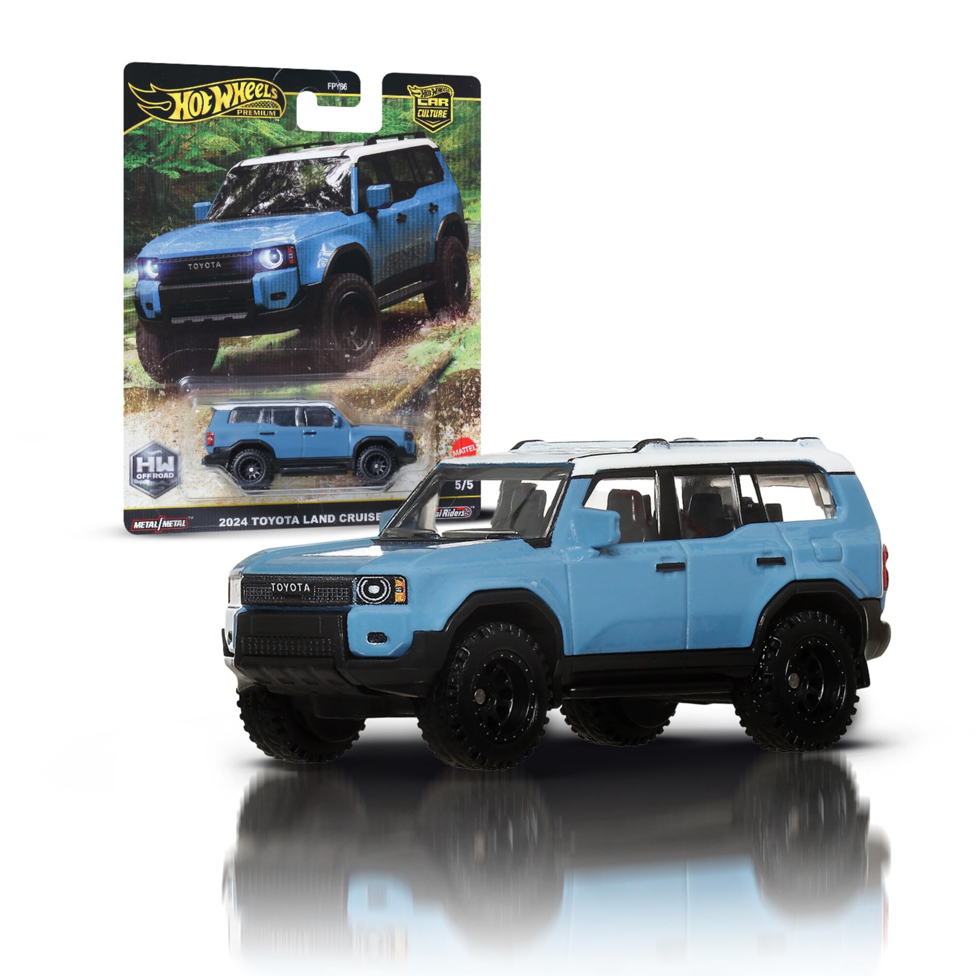 Hot WheelsPremium Toyota Land Cruiser, Car Culture Circuit Legends Vehicles for Kids 3 Years Old & Up, Premium Collection of Car Culture 1:64 Scale Vehicles, JBK52