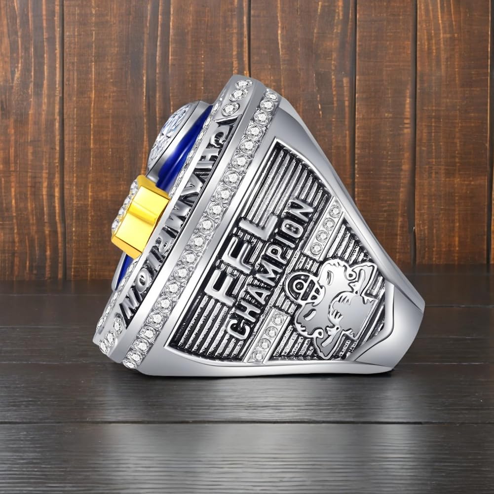 Bague de Championnat de Football Fantasy 2025 avec boîtes en Bois Bagues de Champion FFL Vitrines de Souvenirs de la Ligue de Rugby Ornements de vitrine Cadeaux pour ami Fan