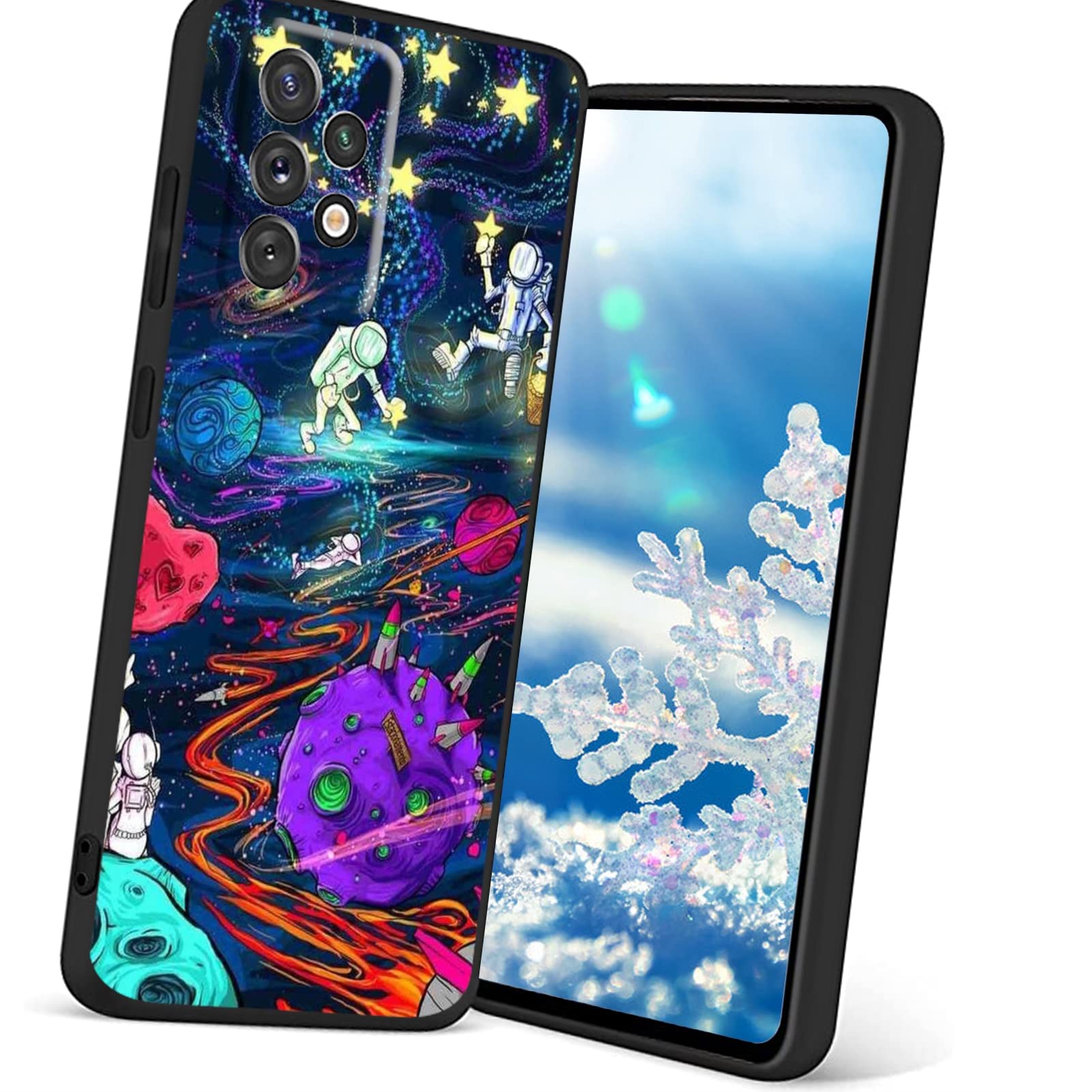 Compatible with Samsung Galaxy A32 5G Case,Trippy Psychedelic Star Astronaut Cases for Men Boys Women,Graphic Cool Design Soft Silicone Case for Samsung Galaxy A32 5G