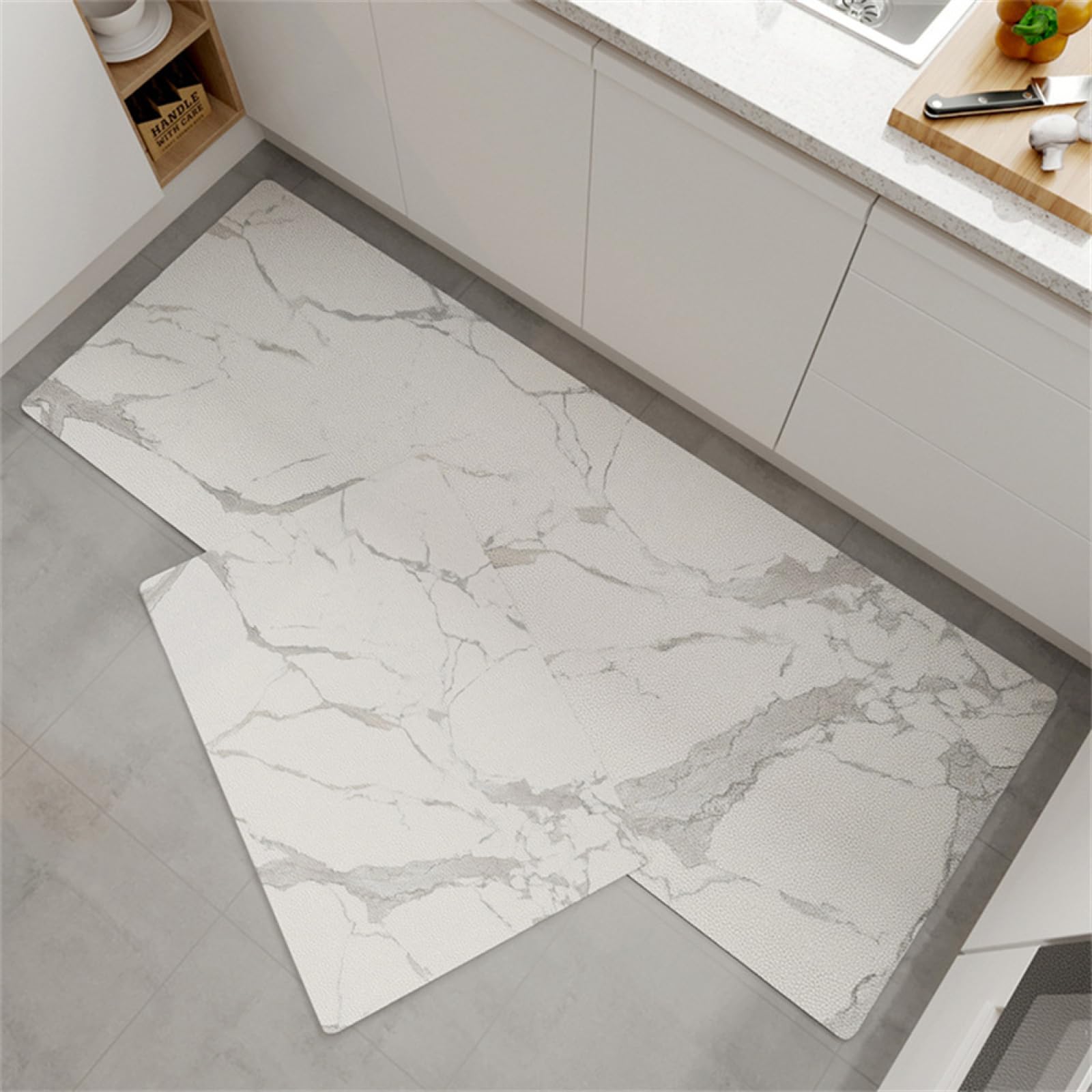 Tapis cuisine super absorbe l'eau et l'huile lot de 2 tapis lavables de sol