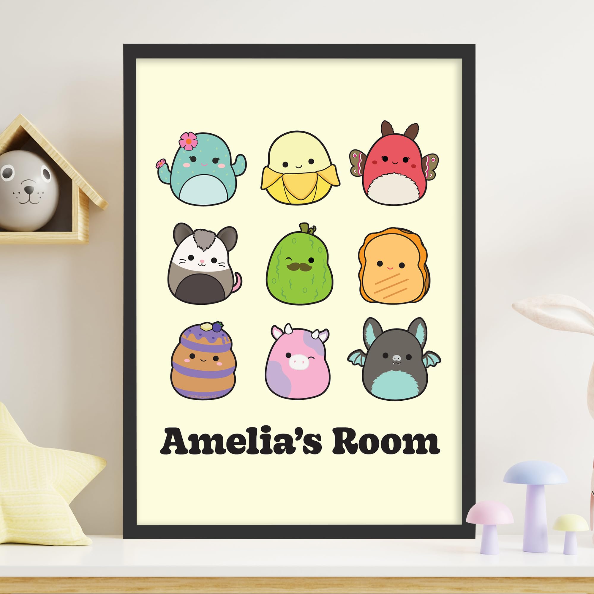 Themed Multicolour Squishmallows Print - 9 Charcters Personalised Poster Wall Art (42Cm X 59.4Cm - A2)