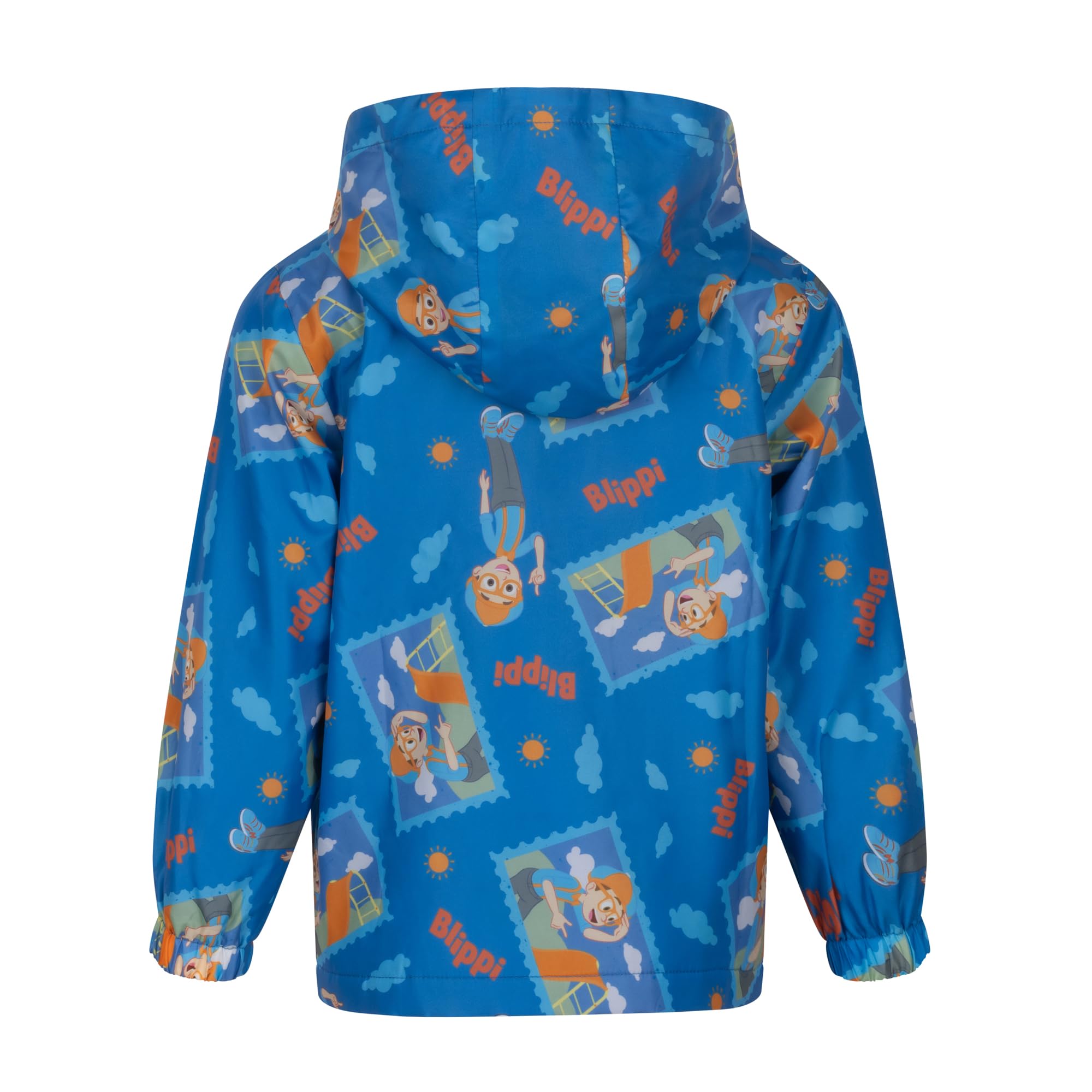 Blippi Imperméable avec capuche, veste doublée polaire isolante, Bleu