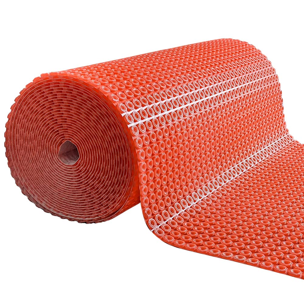 Living Heat Orange Decoupling Anti-Crack Matting – Waterproof Membrane Matting Underlay For Loose Cable Heating. Size 1M X 20M Roll – Quick, Easy To Install & Tile On Floors