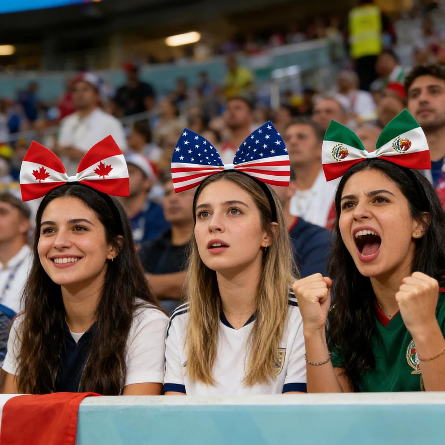 10 Pcs Flag Headband - Patriotic Headbands for World Cup Soccer Fans, Sports Games & Party Decorations
