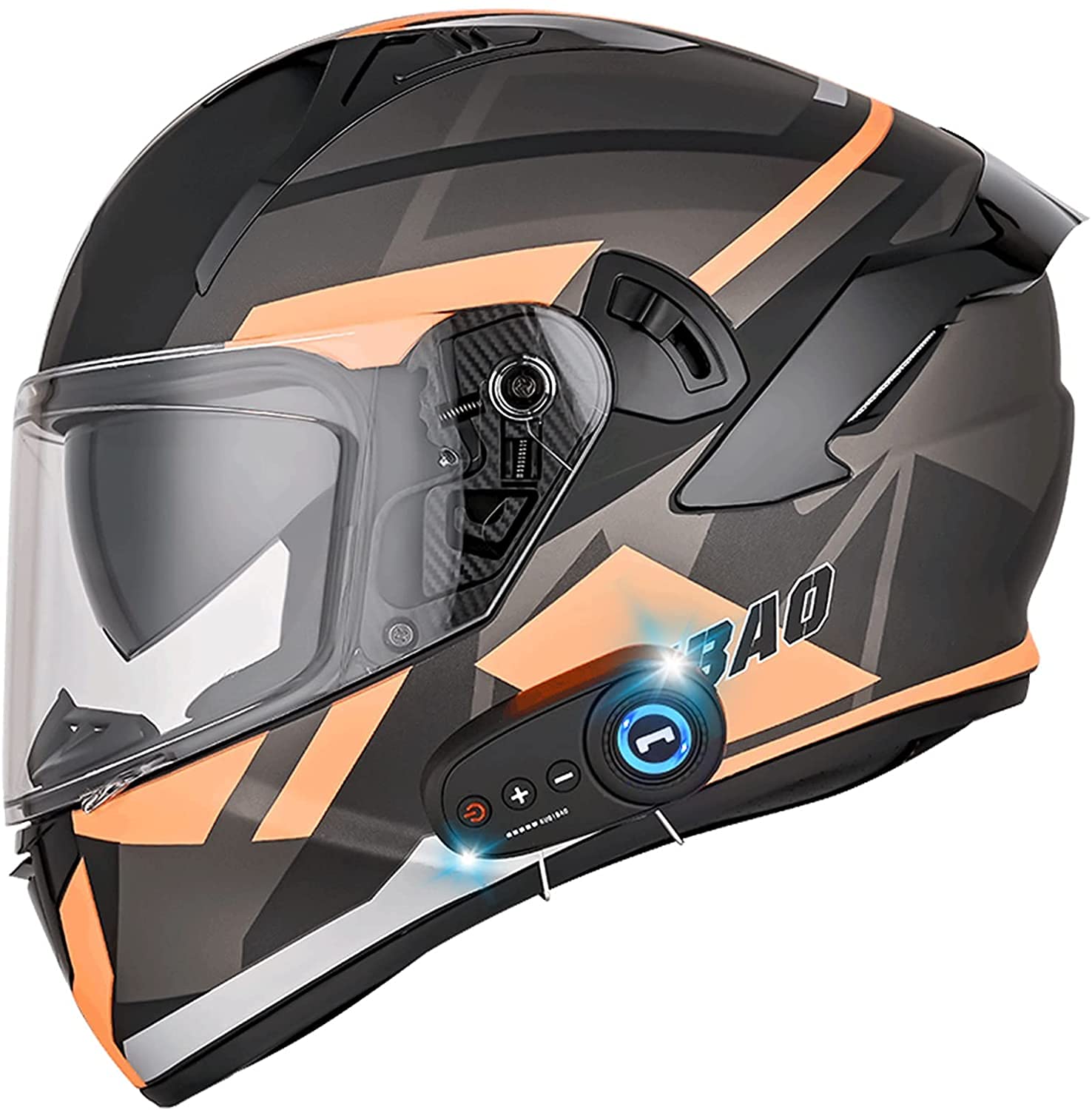 Casque de moto Bluetooth pour trajets quotidiens en scooter et balades sur route avec double visière