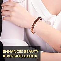 Vista 48 de Pulsera de turmalina negra, pulsera de cristal curativo natural para mujeres y hombres, pulsera de cuentas redondas de 0.315 in para espiritual