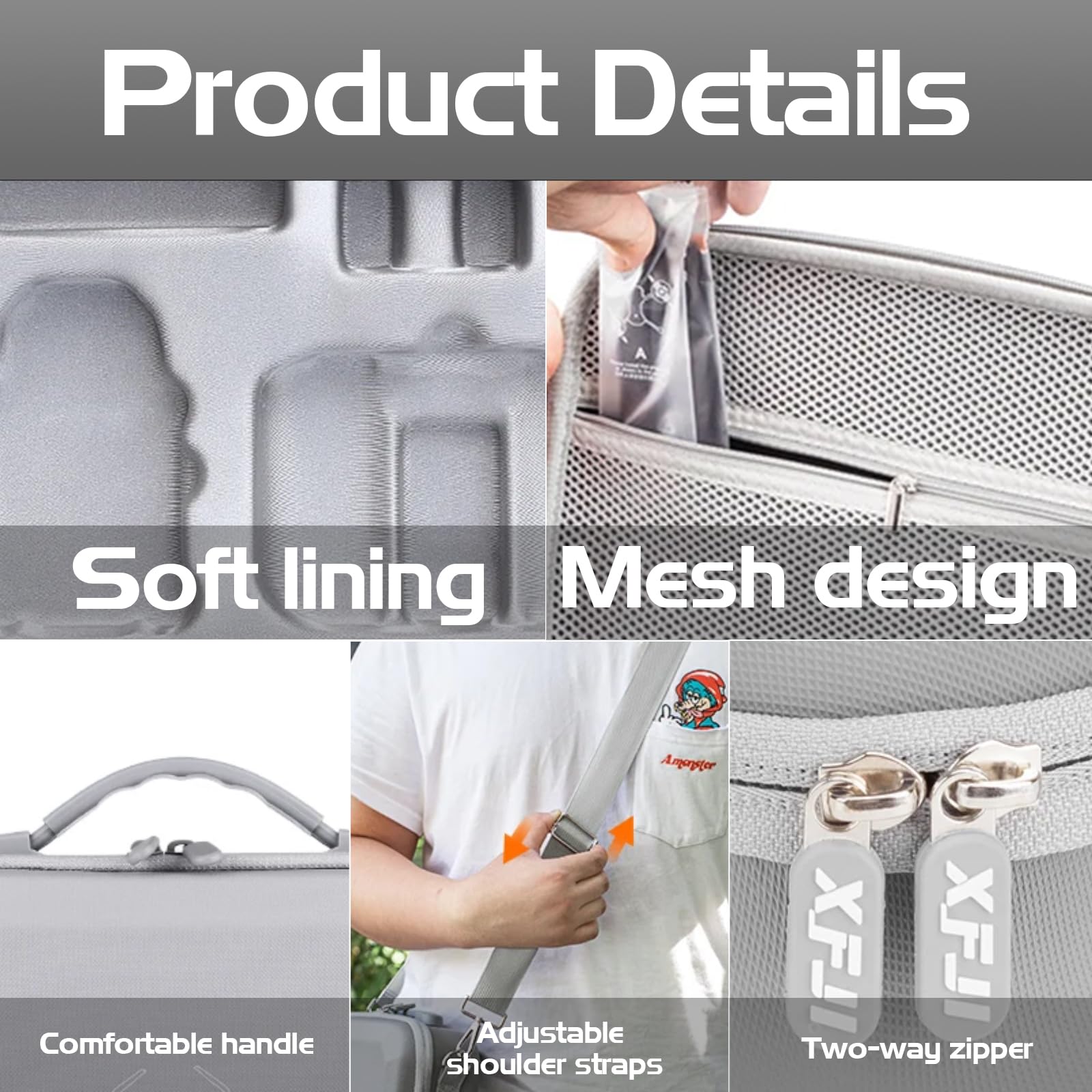 O'woda Custodia per DJI Mini 4K/ Mini2/ 2 SE, Borsa Rigida Viaggio Protettiva Grande Capacità Borse Impermeabile per DJI Mini 4K/ Mini2/ 2 SE Droni Accessori - Grigio