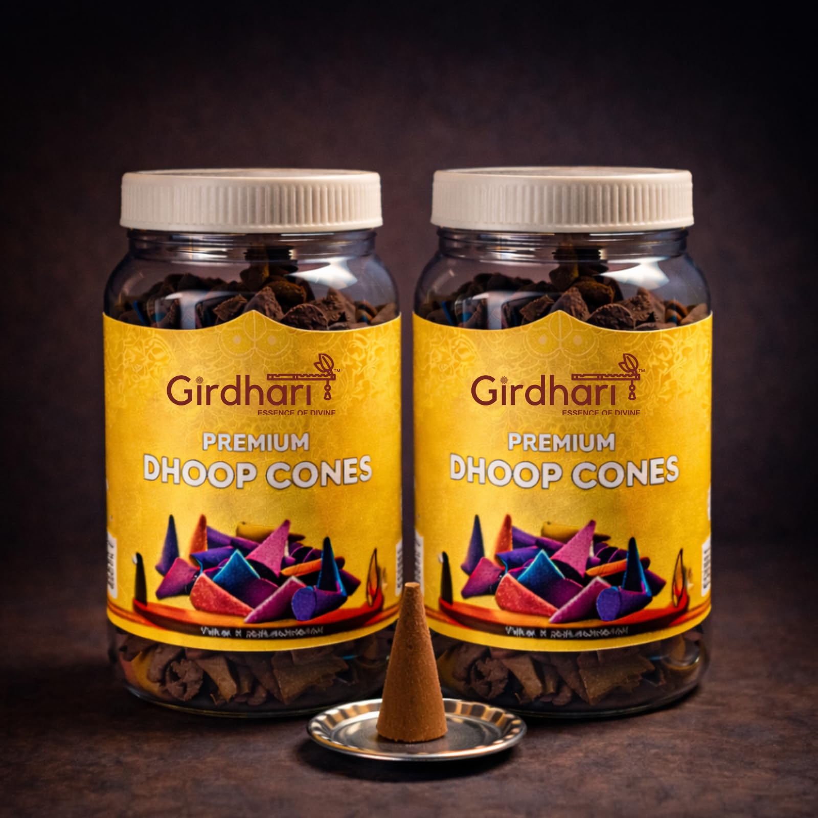 Girdhari - Essence of Divine Pure & Natural Cone Dhoop - Pack of 2 | Assorted Fragrances for Puja, Meditation & Home Freshening-image-20