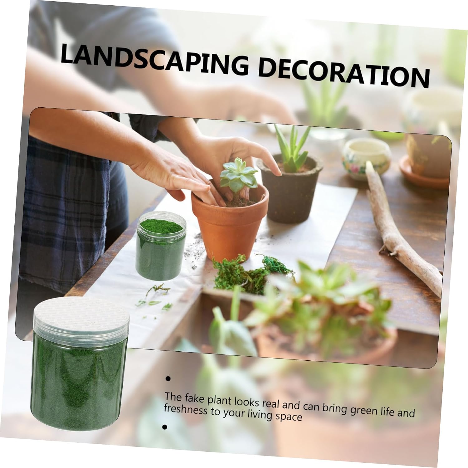 Artificial Moss DIY Fake Plant Decor Sphagnum Moss for Plants Realistic Nylon Lawn Powder Easy Maintenance Decorative Scene Accessories