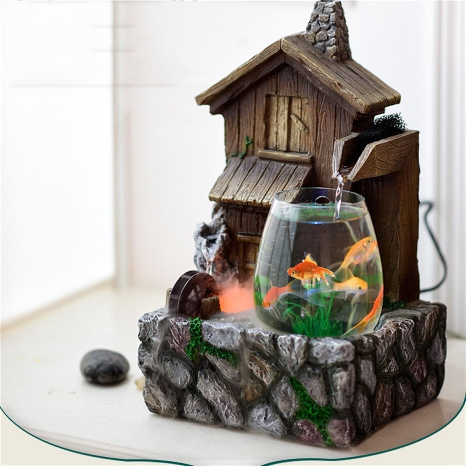 Acquario Acquario Creativo Vetro Ovale Acquario Serbatoio Addensato Piccola Casa Forma Acquario Desktop Serbatoio Ecologico Ornamenti da Tavolo per Interni Decorazioni per Acquario