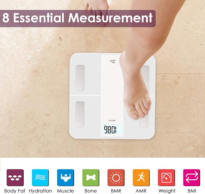 Báscula Corporal Uten con App Bluetooth, Blanca miniatura 2