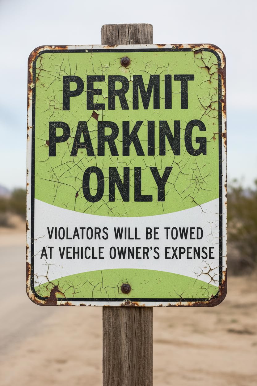 Permit Parking Only Tin Sign, 8x12 Inch