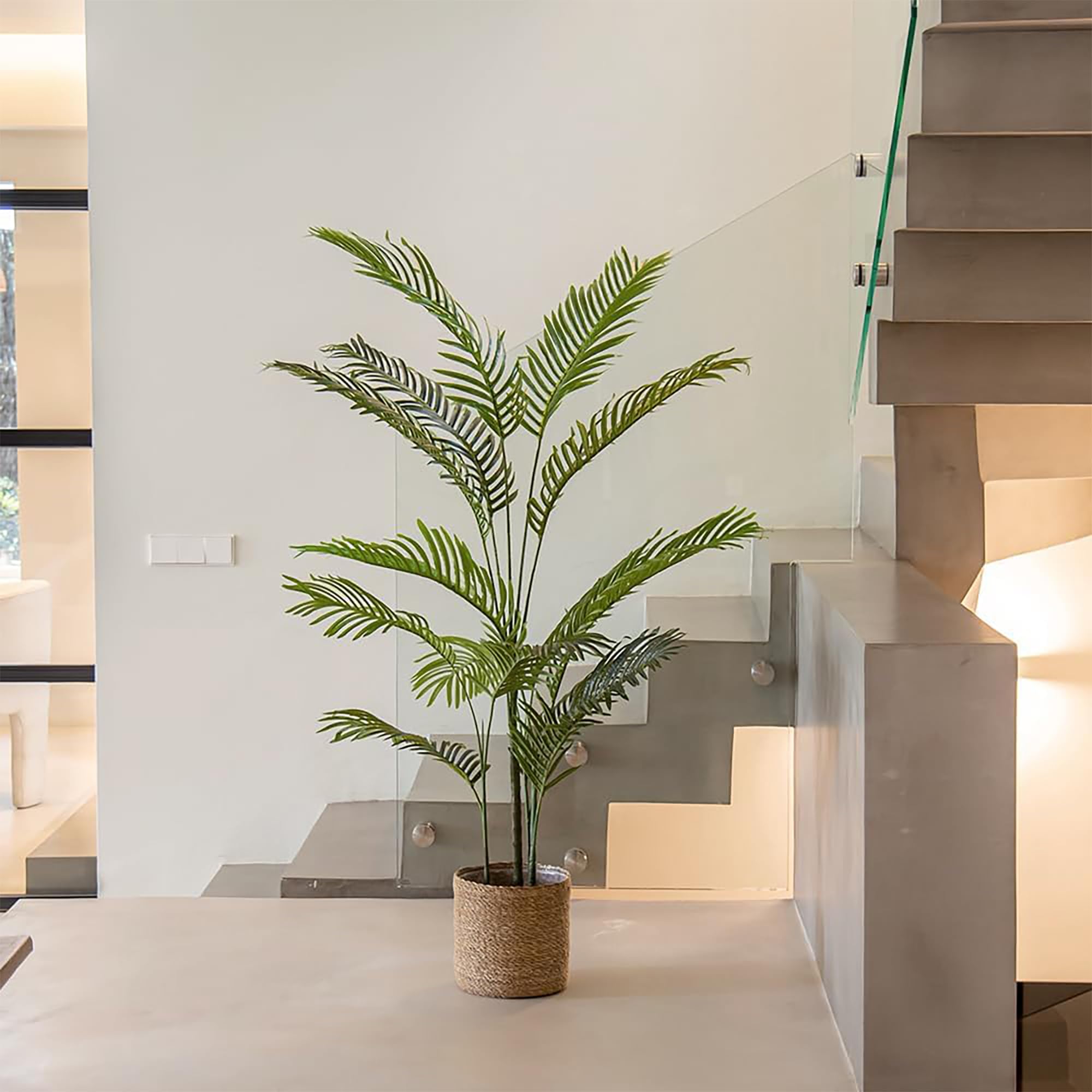 Maia Shop Palma Areca 150 cm - Pianta Artificiale da Interno | Pianta Artificiale Alta con Foglie Realistiche per Casa Soggiorno Ingresso Ufficio - Vaso Nero Incluso