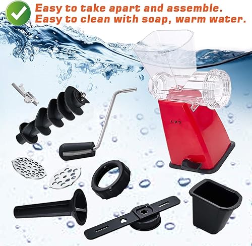 Miniatura 5 de Picadora manual de carne con cuchillas de acero inoxidable, resistente y potente base de succión para uso doméstico, rápido y sin esfuerzo, para