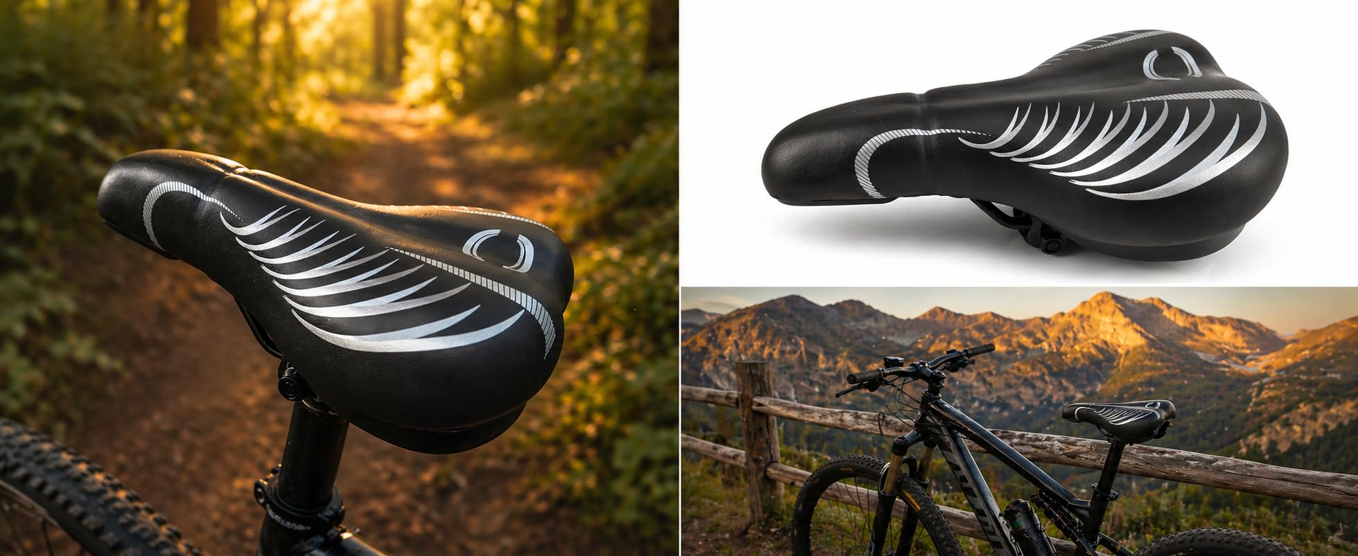 NLIGHTING Sella Bici Comfort con Doppia Molla, Sellino Bici Morbido Extra Largo per City Bike ed E-Bike, Sella Ergonomica con Canale Centrale e Imbottitura Spessa, Attacco Universale