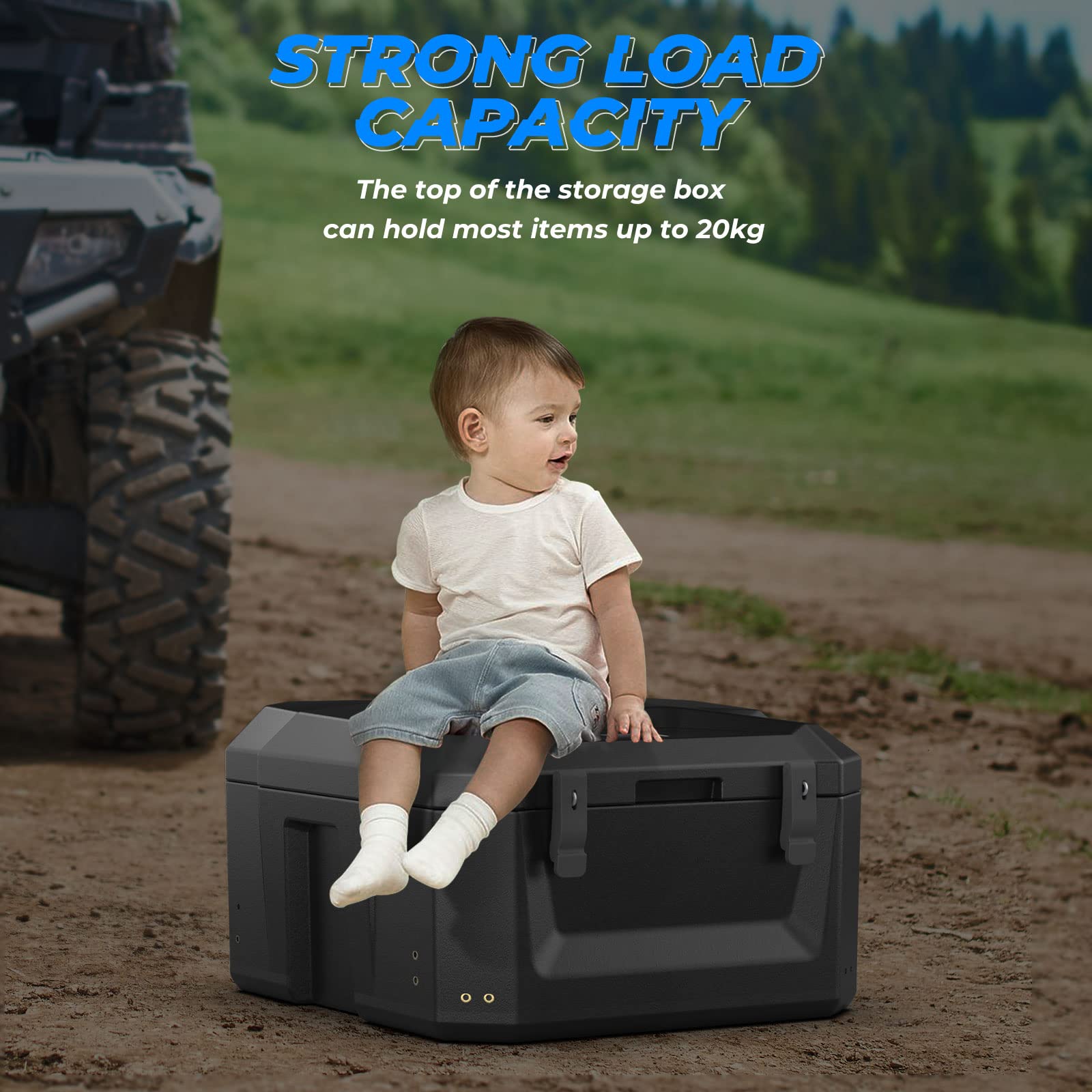 Kemimoto 56L UTV Storage Box, Cargo Box, Heavy Duty UTV Cargo Box