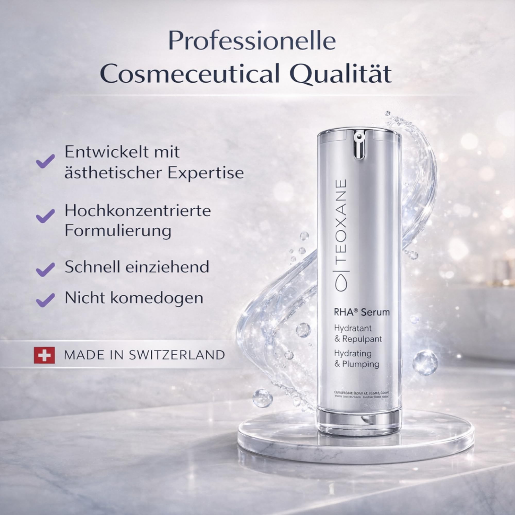 TEOXANE Sérum RHA - Sérum hyaluronique hautement concentré | Sérum anti-âge à l'acide hyaluronique | Sérum visage anti-âge pour une hydratation maximale | Effet de remplissage à l'acide hyaluronique