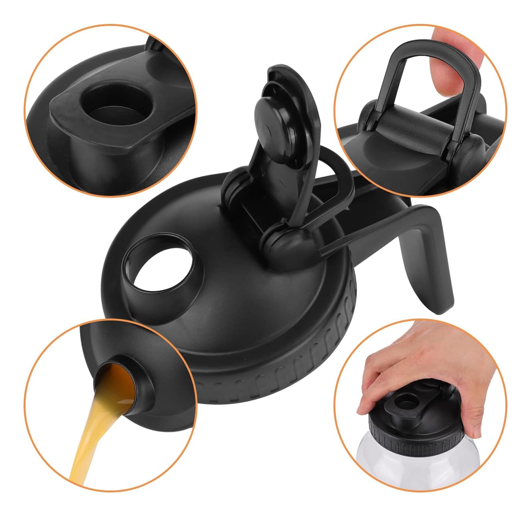 2 jarras de tarro de masón, jarra de jugo de vidrio a prueba de fugas de 64 oz con tapa y boquilla, tarro de boca ancha para bebidas frías para líquidos, té helado, jugos, café frío, leche materna
