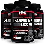 Force Factor L-Arginine,3-Pack,Nitric Oxide Supplement with BioPerine to Help Build Muscle & Support Stronger Blood Flow,Circulation,Nutrient Delivery,& Pumps,L-Arginine 3000mg,3g,450 Capsules