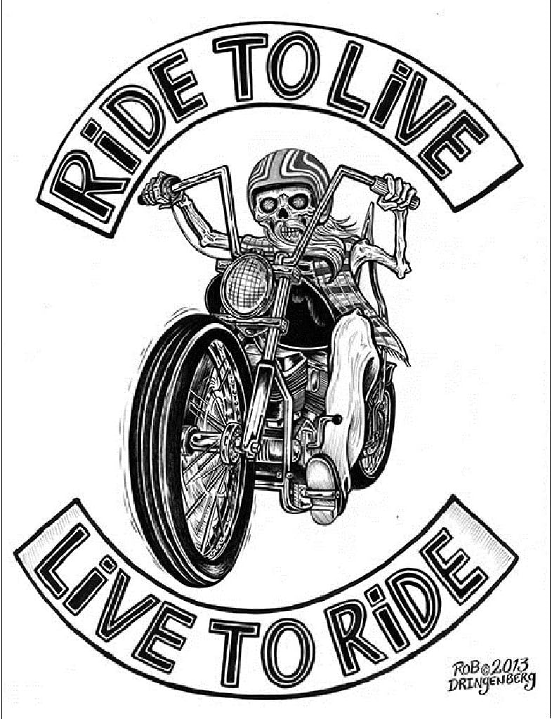 Ride to Live Rob Dringenberg Live to Ride Kustom Kulture Canvas Fine Art Print