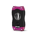 Colibri Premium V-Cut Cigar Cutter - Ergonomic Stainless Steel Spring-Loaded Blade, Ideal for up to 60+ Ring Gauge - Gift for Cigar Enthusiasts (Pink)