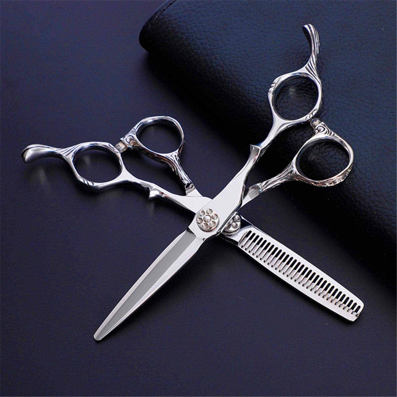 6,0 Pouces Ciseaux Ciseaux Set Ciseaux De Coupe De Cheveux en Acier Inoxydable Professionnel Outil De Façonnage Coiffeur pour Hommes Femmes Enfants Animaux Domestiques Salon
