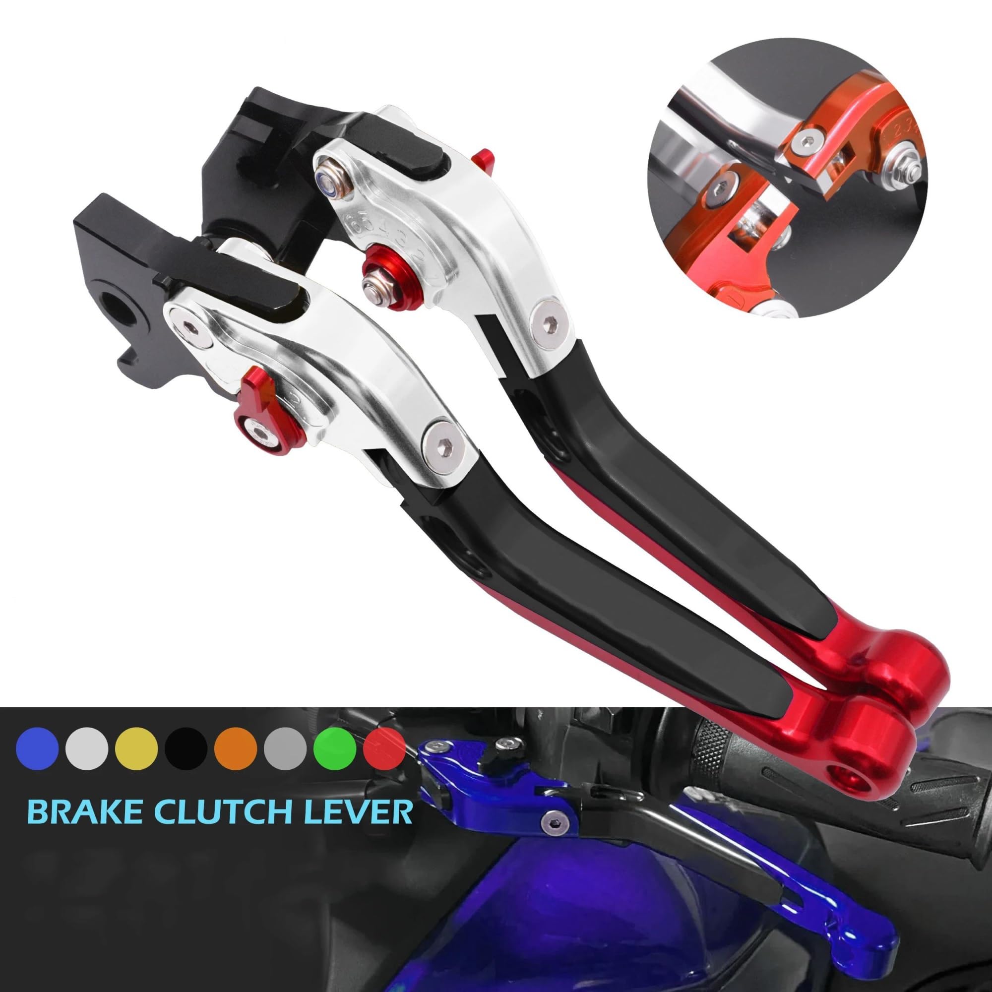 pour MT03 pour MT-03 2015 2016 2017 2018 2019 2020 Moto Leviers Pliants Réglables Levier d'embrayage Ensemble De Leviers De Frein Frein Main Embrayage Leviers(SR BK BU-BU)