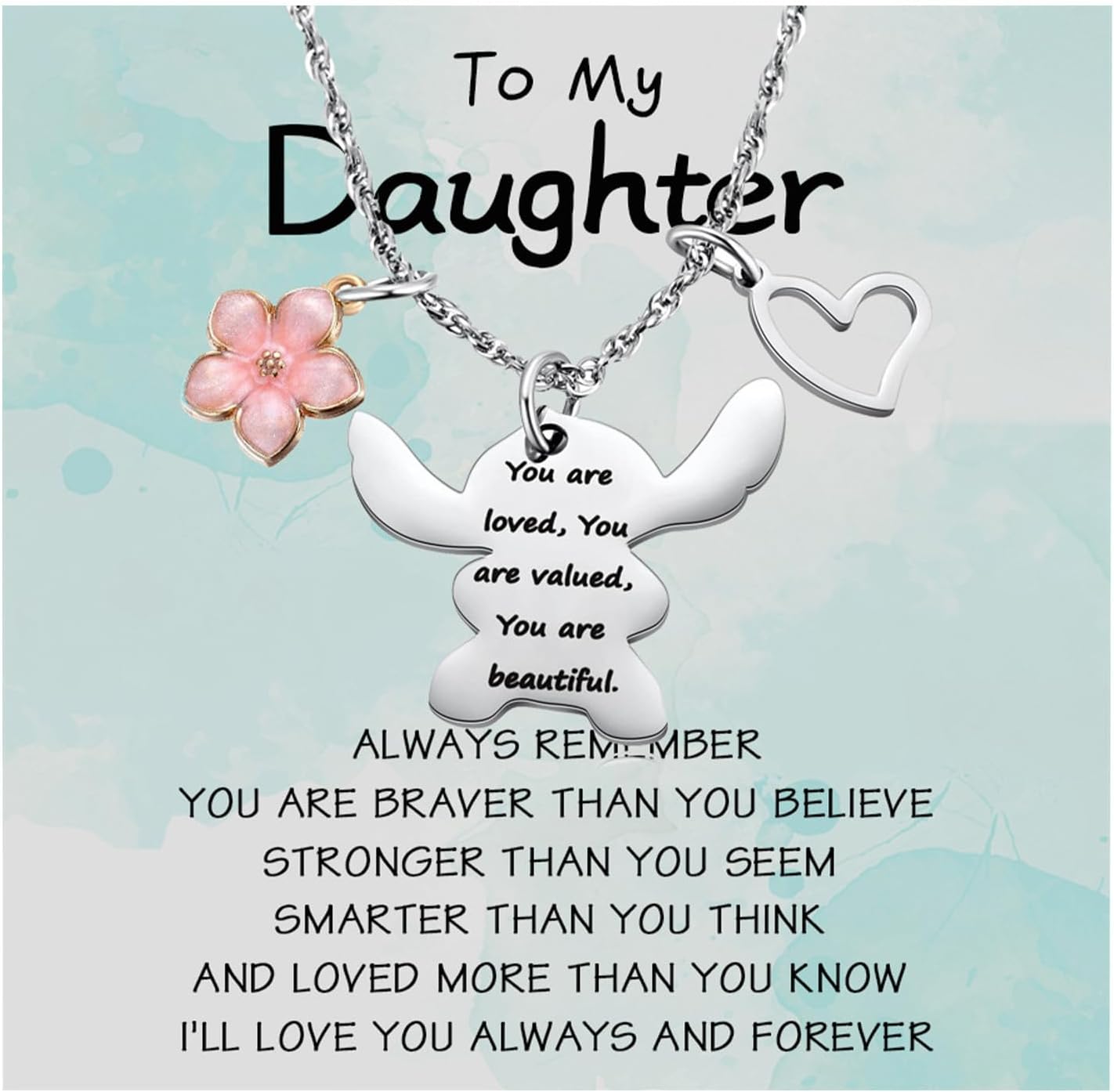 You Are Loved Necklace – Heart Pendant with Inspirational Message Card, Meaningful Birthday Christmas Jewelry for Daughter, Granddaughter, Teen Girl