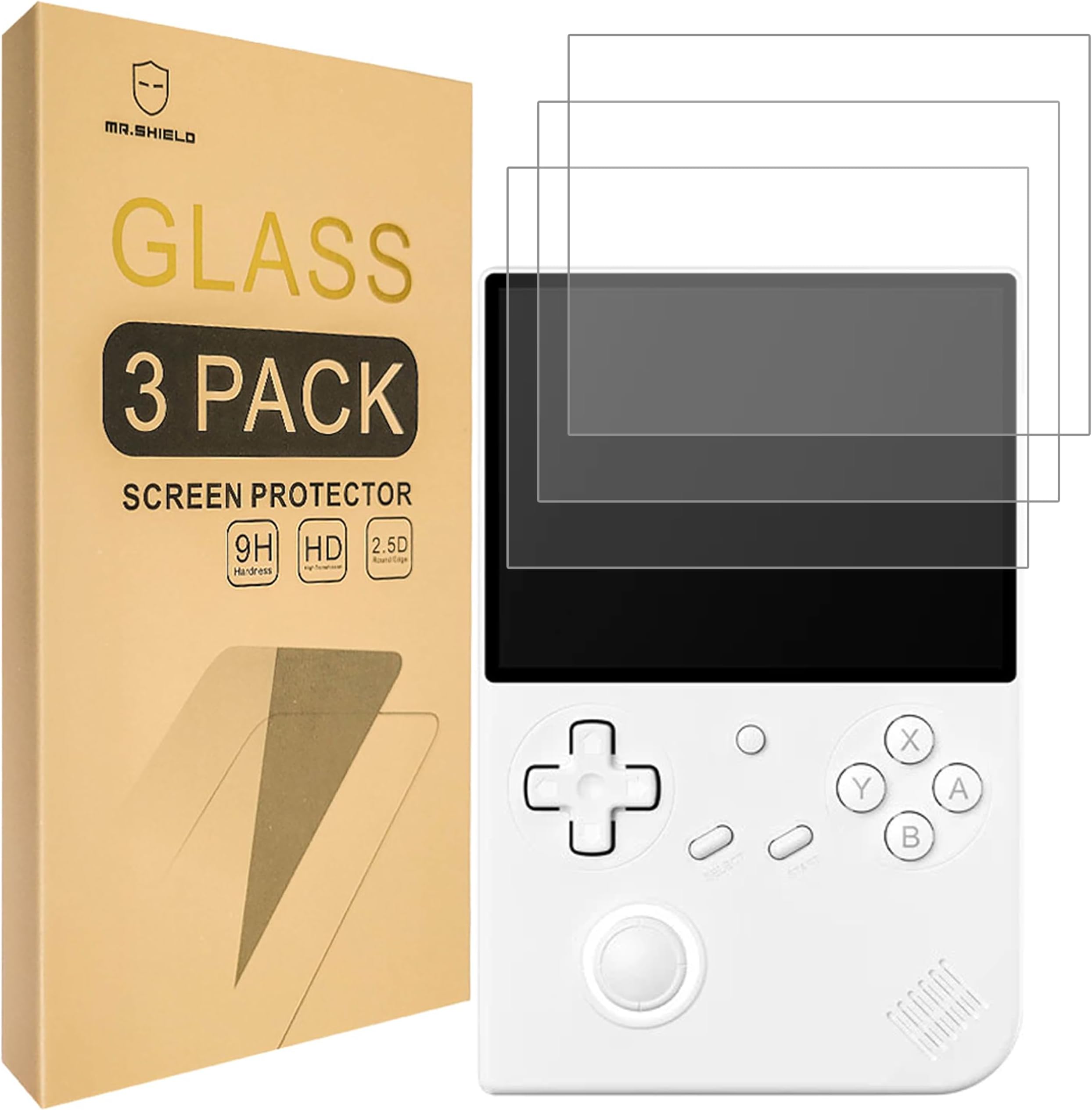 Mr.Shield Screen Protector compatible with ANBERNIC RG40XXV [Tempered Glass] [3-PACK] [Japan Glass with 9H Hardness]