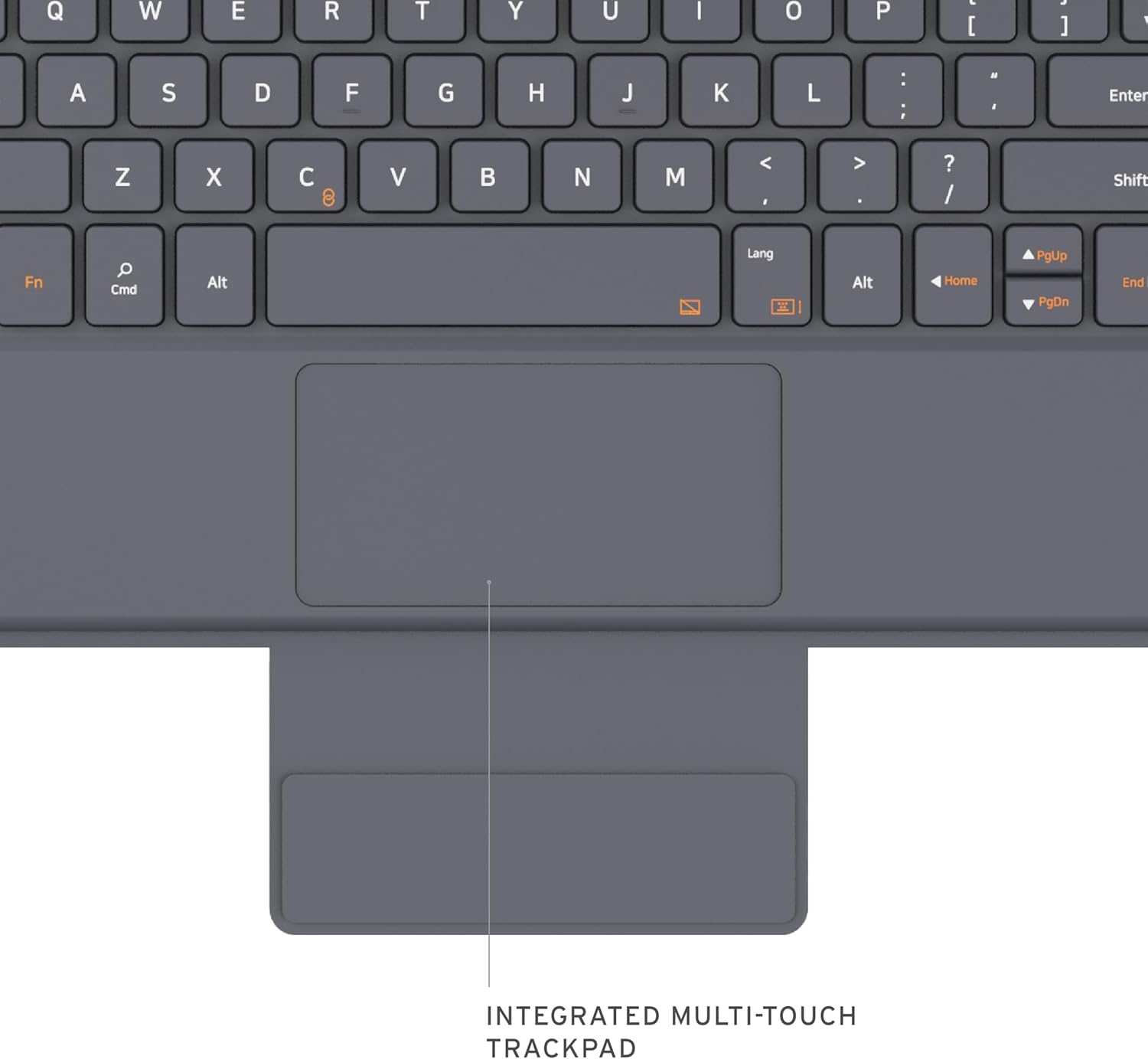 URBAN ARMOR GEAR UAG Wireless Keyboard Case with Integrated Trackpad US English for Samsung Galaxy Tab A11+ Plus/Galaxy Tab A9+ Plus - Multiple-Angle Kickstand USB-C Charging Folio Cover, Charcoal