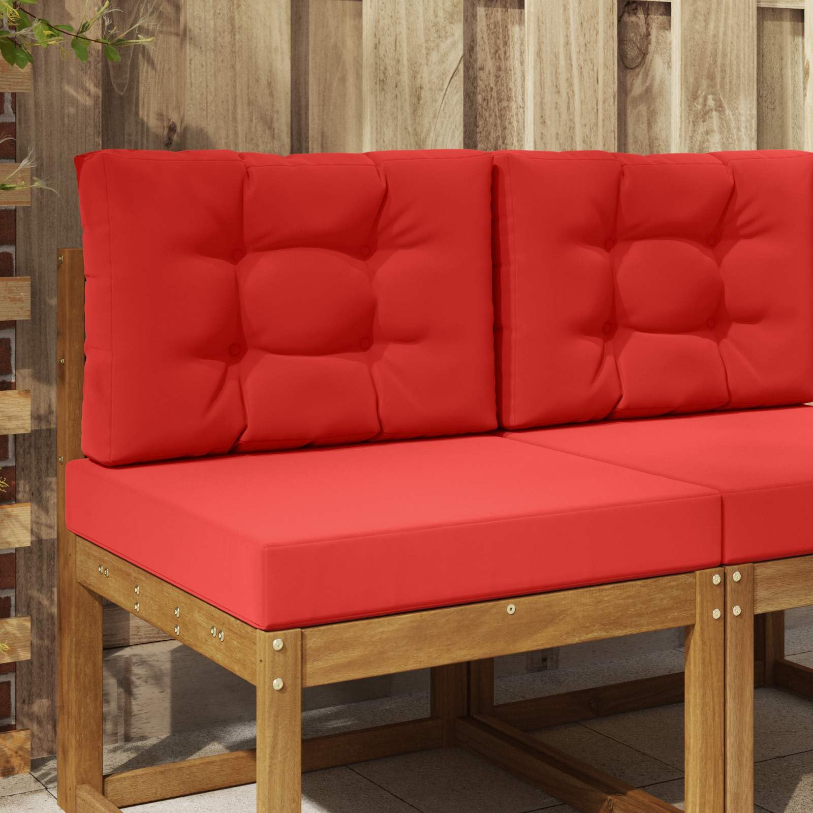 Coussins de canapé d'extérieur rouge 60x60 et 60x40 cm lot de 2