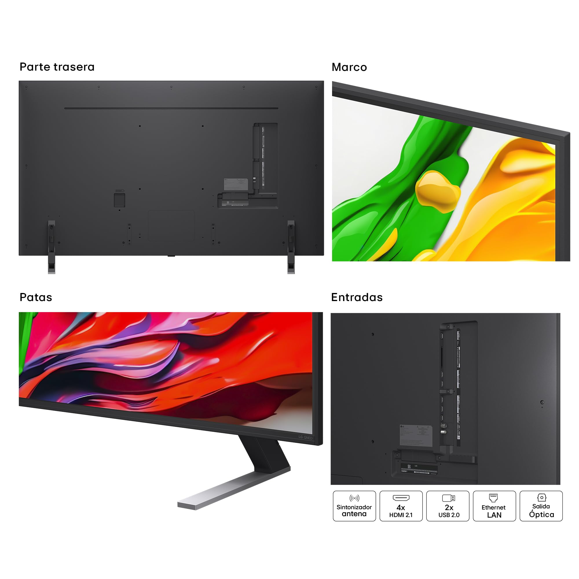 LG 65QNED85A6C - TV 65", 4K QNED EVO, Smart TV, WebOS 25, Procesador Potente e Inteligente, MiniLED AI, Super Upscaling, Dolby Vision y Dilgital Plus, Alexa/Google Assistant, Negro