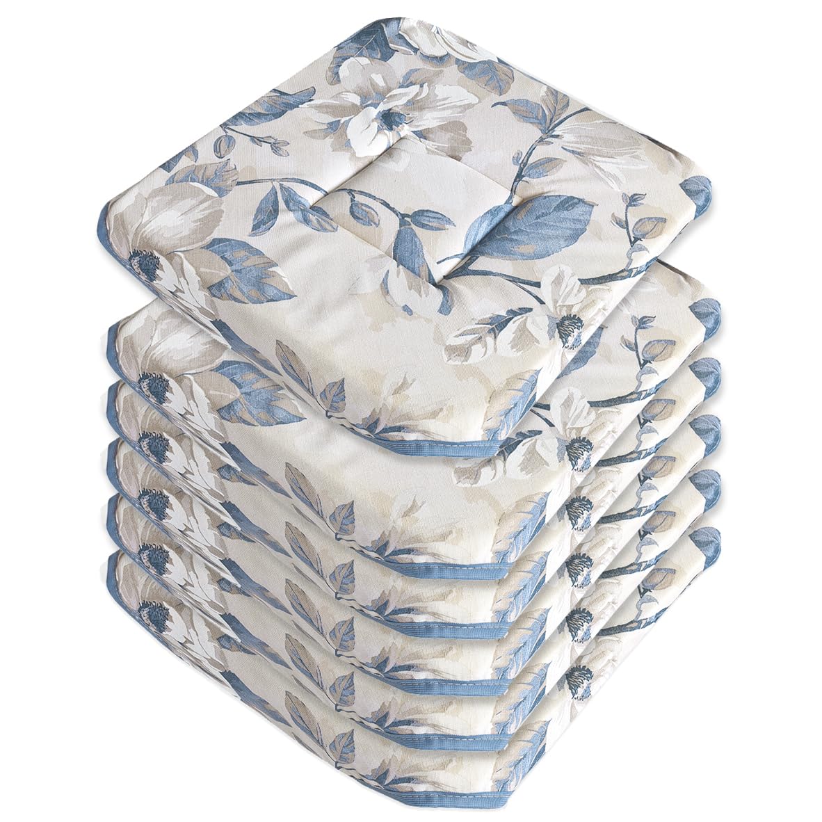 Cuscino Sedia Sfoderabile Emmevi MOD.AZALEA45B Blu – 40x40cm Con Fascia Elastica, Lavabile In Lavatrice, 100% Made In Italy, Per Sedie E Cucina