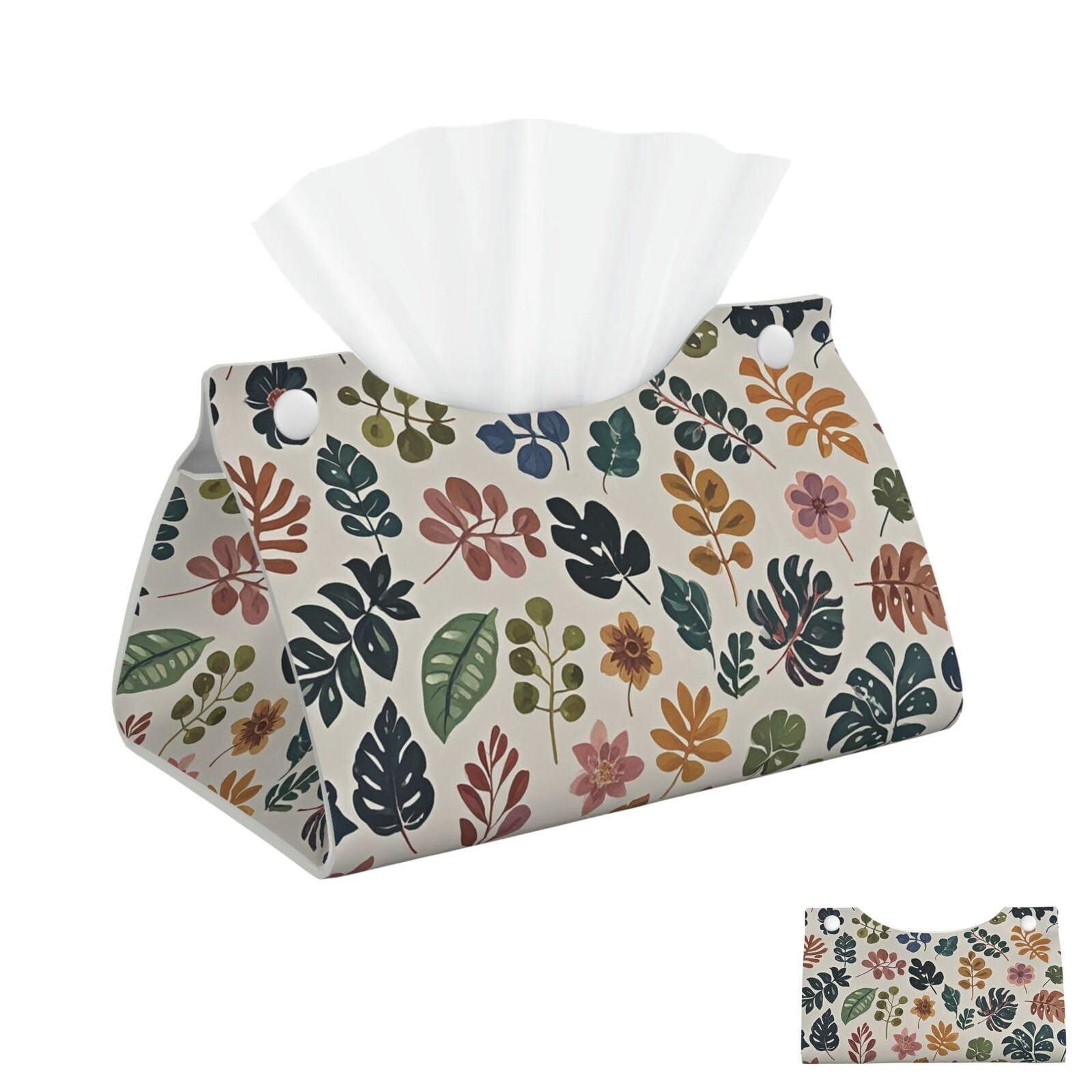 Botanical Pattern Tissue Box Cover Square Cube Boxes
