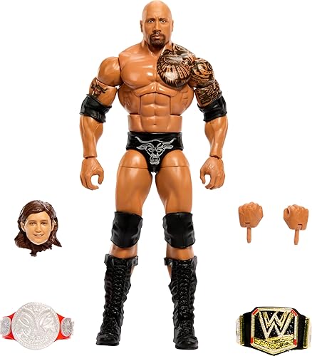 Mattel WWE Elite - Figura de acción WrestleMania con accesorios y piezas de Nicholas Build-A-Figure, coleccionable para los fanáticos de Mattel WWE