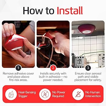 FEROSTICKER Sall Autoatic Fire Extinguisher U2013 Non-Toxic, Copact