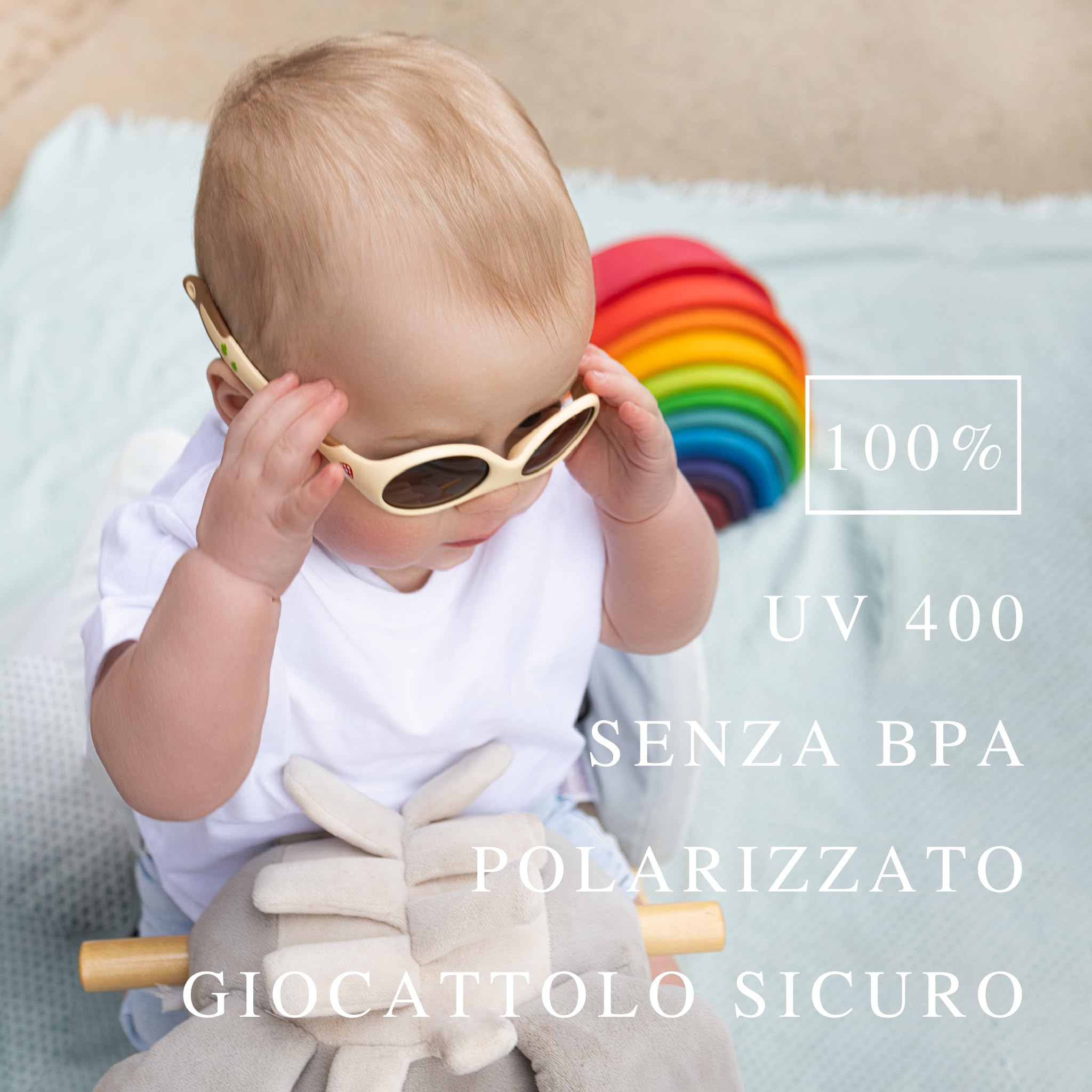 ActiveSol Occhiali da sole per bambini 0-18 mesi, senza BPA, polarizzati, con fascia, Taglia S