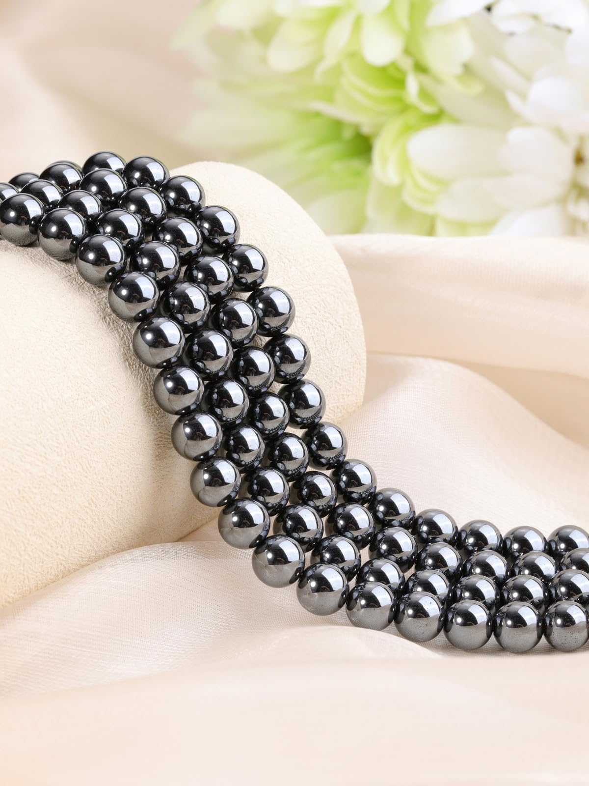 JOVIVI 8mm Hematite Crystal Beads for Bracelet Jewelry Making,96Pcs Gemstones Craft Beads for Crafting Natural Round Loose Stone Beads for Jewellery Making Necklace DIY - Image 4