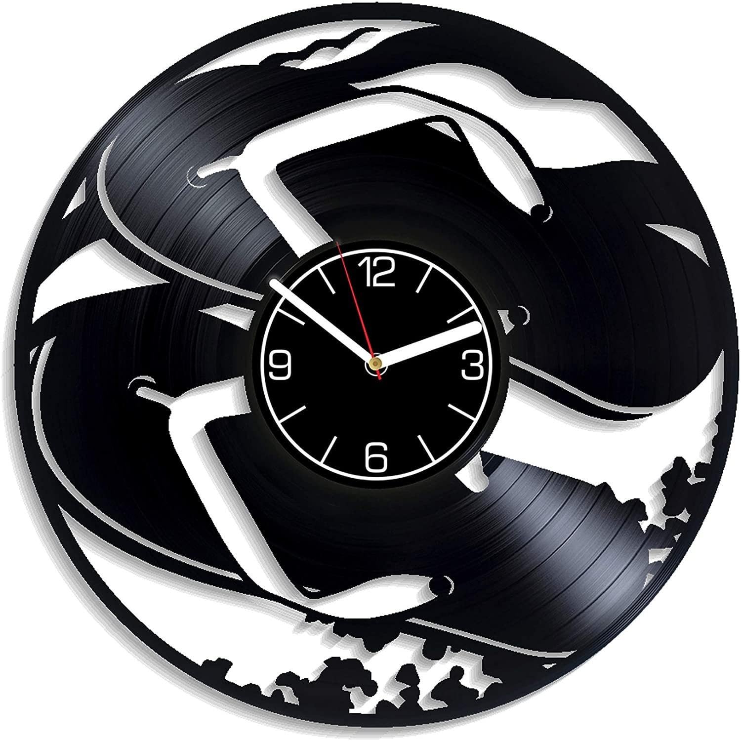 Horloge vinyle 30 cm de style rétro pour salon et bureau