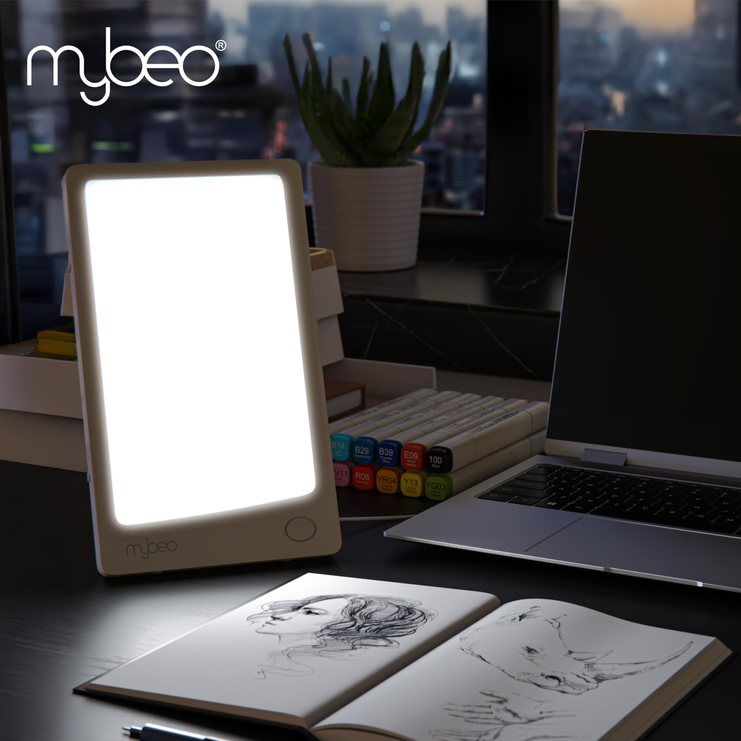 CSL-Computer MyBeo Tageslichtlampe Tageslichtsimulation dimmbar 3 Helligkeitsstufen Lichttherapie flimmerfrei UV-frei