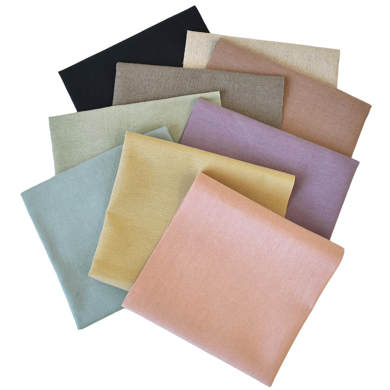 Amazon | MYmama ハーフリネン 生地 約35×34cm 9色 セット ハギレ 無地 