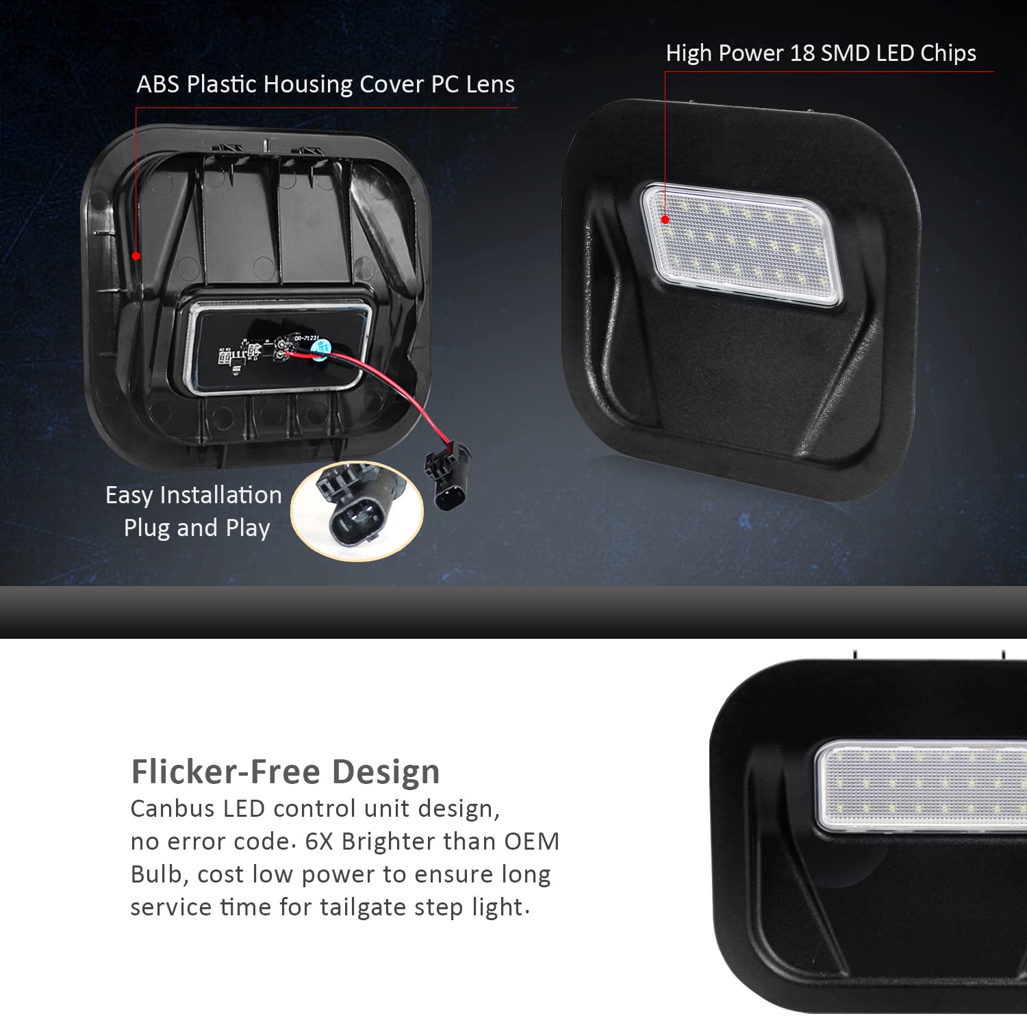KENRTIR LED Tailgate Step Light Kit For 2019-2022 GMC Sierra & Silverado With Multi-Pro Tailgate - View #9