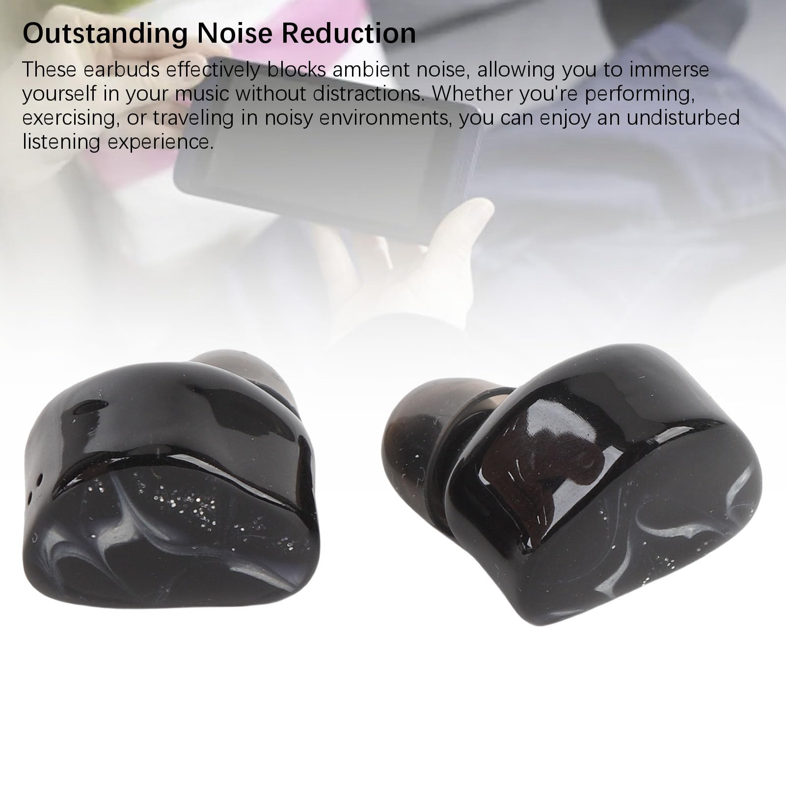 Jiawu Auricolari HiFi Stereo IEM con Riduzione del Rumore Isolante, Auricolari Cablati per Musicisti e Viaggiatori, Cavo OFC