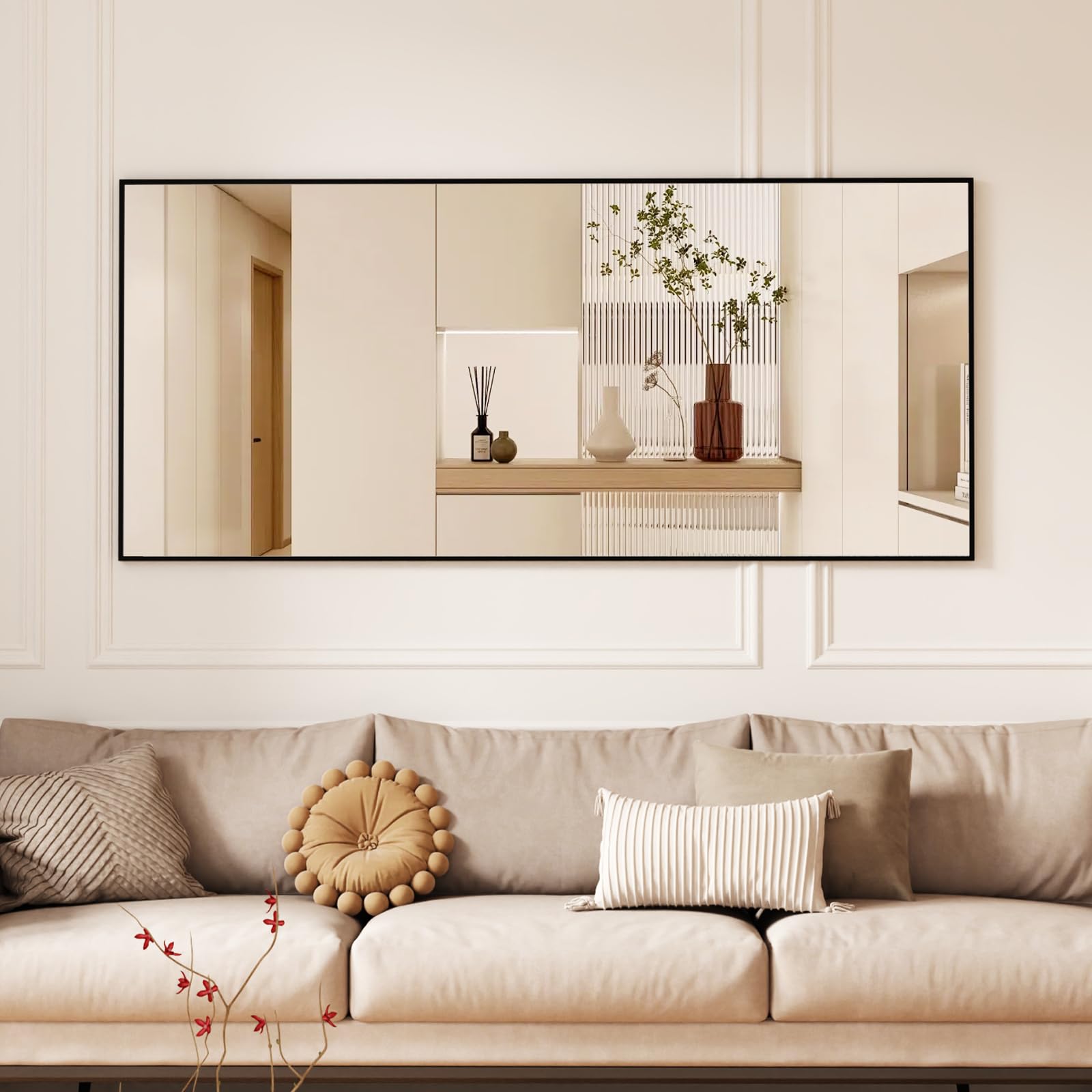 Ganzkörperspiegel, 171 x 76 cm Spiegel groß, Rahmen aus Aluminiumlegierung, Hartglas, Rechteckiger Standspiegel für Schlafzimmer, Wohnzimmer, Ankleidezimmer