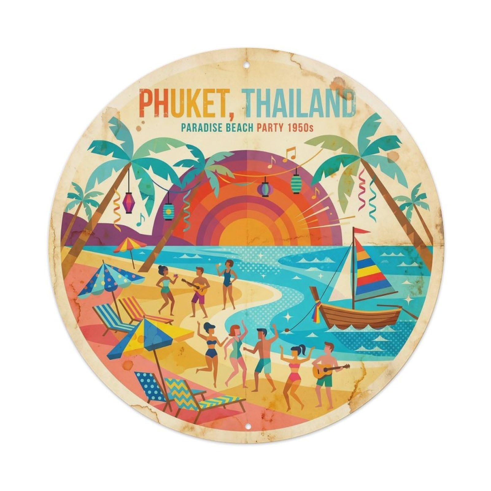 Phuket Paradise Beach Tropical Coast Coastal Bay Metal Tin Sign