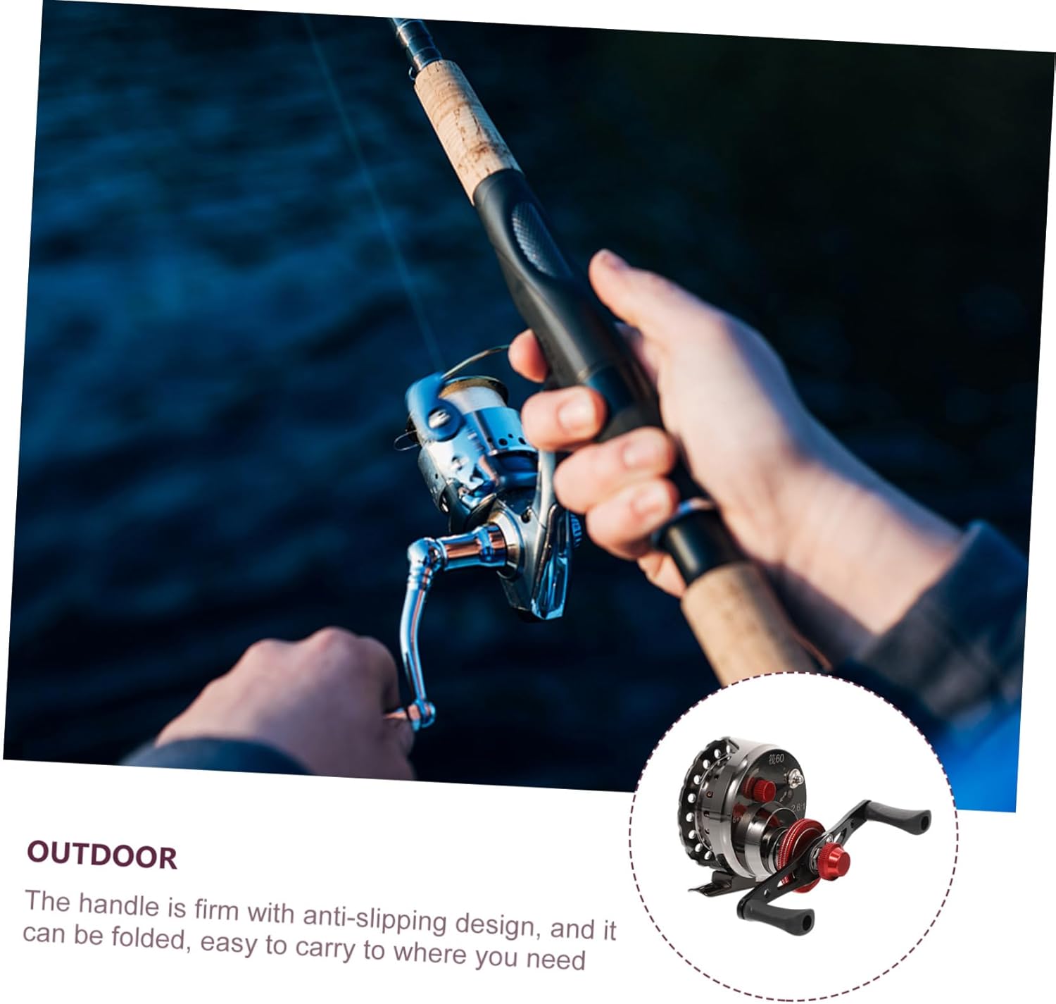 Ice Fishing Reel Strong Lightweight Portable Ergonomic Handle for Comfortable Fishing Experience
