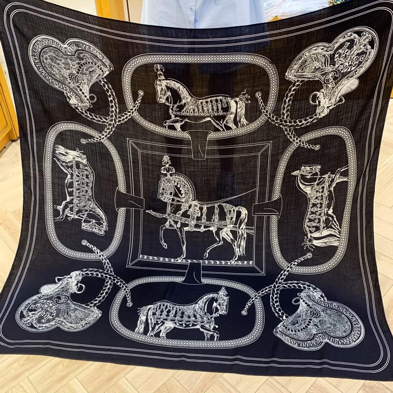 Women's Mulberry Silk & Wool Scarf,Silk Scarf,Wool Scarf, 53"X53" Large Square Shawl Wraps,Lightweight2